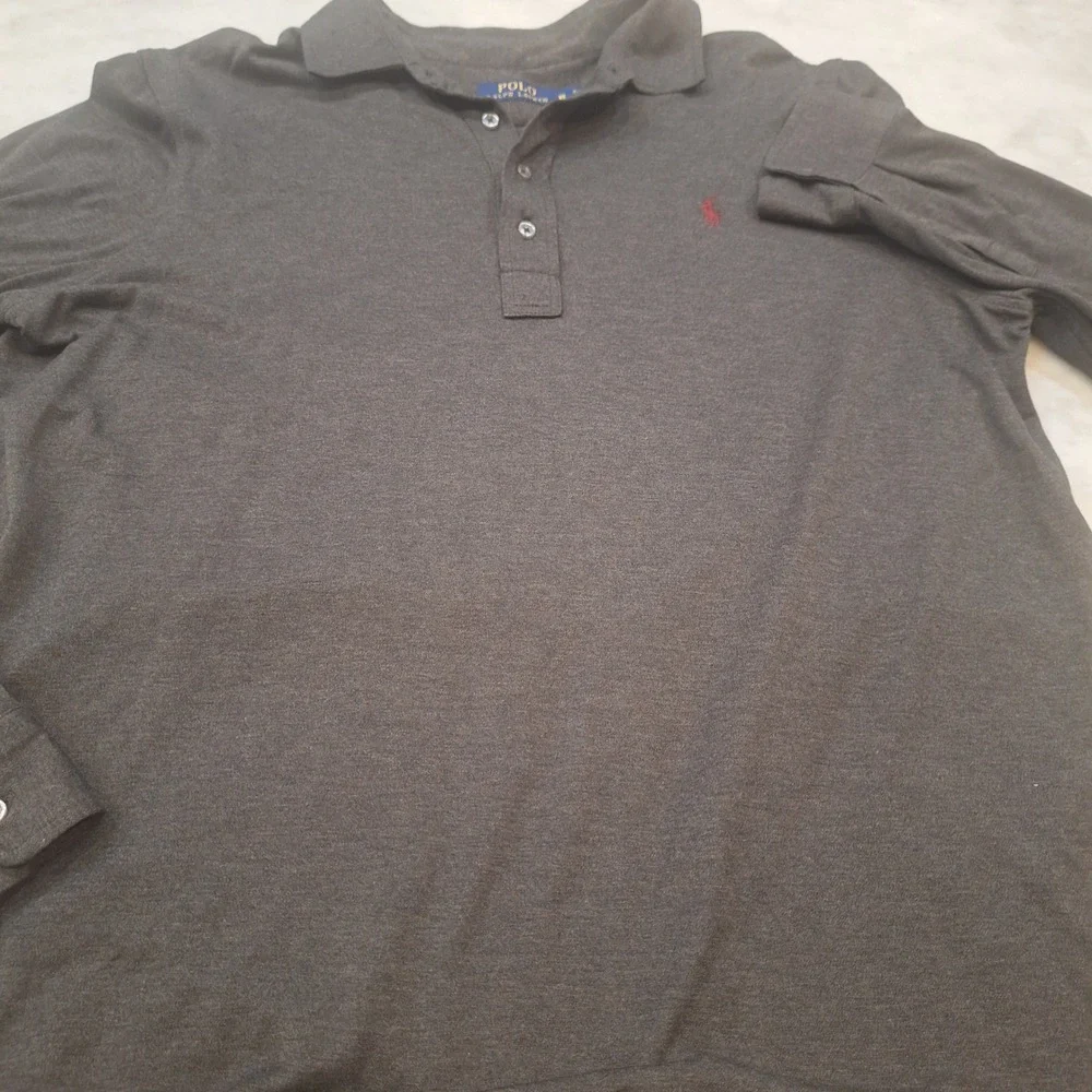 Polo Ralph Lauren Polo 1/4 Button Down Shirt Mens‎ XL Gray Longsleeve Preppy